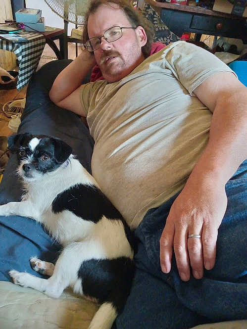 Mila joined the competition — help win amazing prizes! canidae, carnivore, chair, comfort, companion_dog, couch, dog_breed, elbow, eyewear, felidae, fur, glasses, human_leg, knee, lap, sitting, small_to_medium_sized_cats, sporting_group, thigh, whiskers