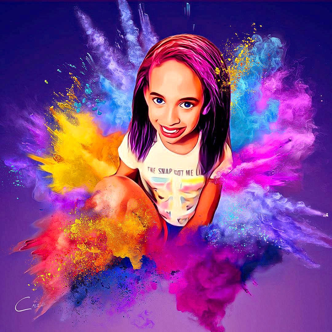 Niyah joined the competition — help win amazing prizes! art, cg_artwork, electric_blue, entertainment, event, fictional_character, flash_photography, font, fun, graphics, happy, illustration, joy, magenta, painting, people_in_nature, person, pink, purple, smile