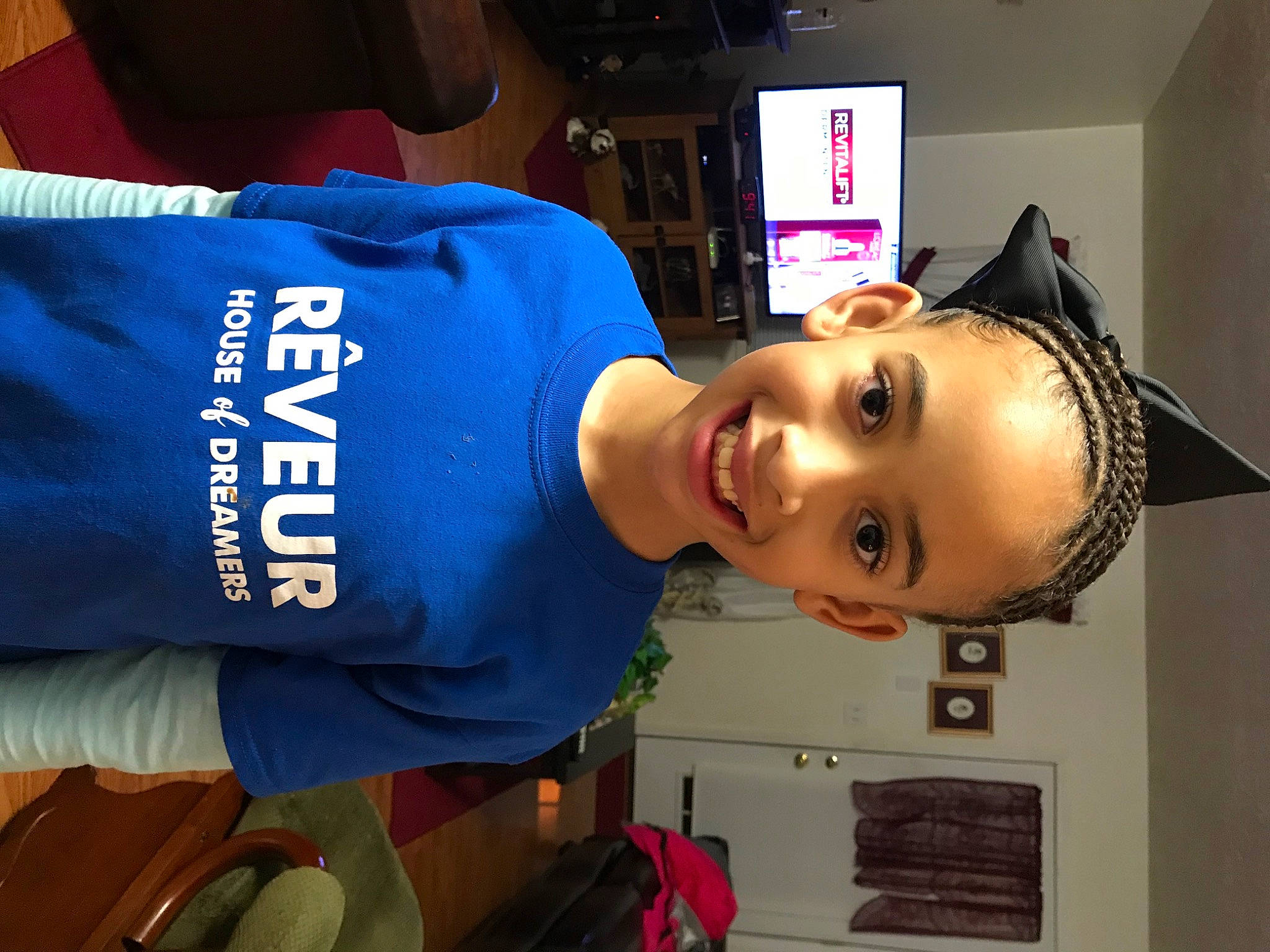 Niyah joined the competition — help win amazing prizes! child, costume, elbow, electric_blue, eyelash, eyewear, fashion_accessory, fashion_design, fun, hat, headgear, joy, mouth, person, room, sleeve, smile, sportswear, t_shirt