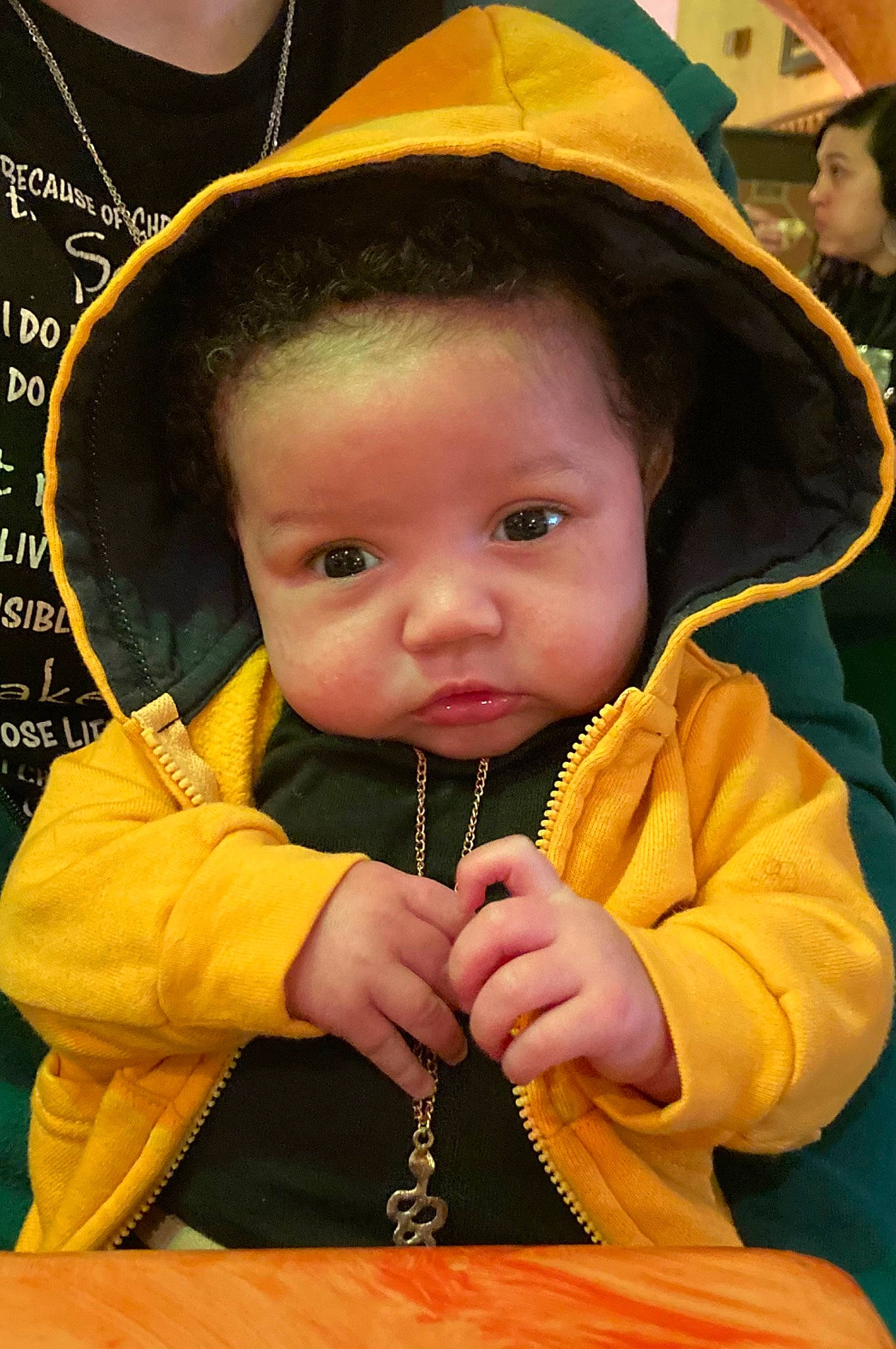 Amaris is registered to the contest to win money with this photo: baby, cap, cheek, child, costume, costume_hat, event, facial_expression, fashion_accessory, fun, happy, hat, headgear, jewellery, person, product, sun_hat, toddler, tradition