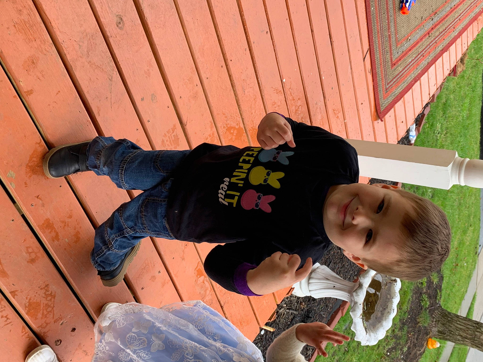 Elijah joined the competition — help win amazing prizes! baby, child, flooring, fun, grass, happy, hat, joy, leisure, people_in_nature, person, plant, play, recreation, sitting, smile, sneakers, t_shirt, toddler, tree