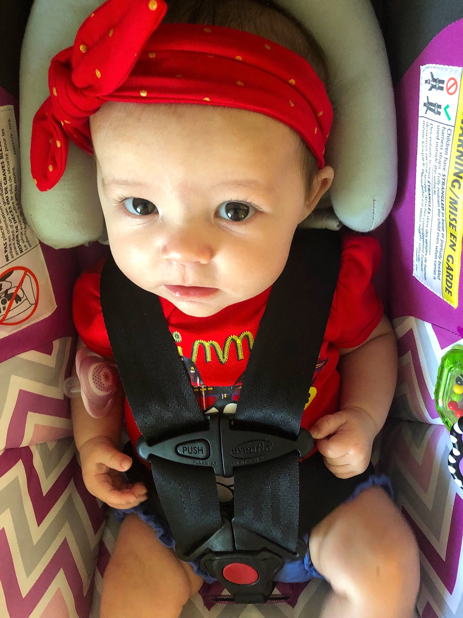 Emmaline joined the competition — help win amazing prizes! auto_part, baby, baby_carriage, baby_in_car_seat, baby_products, car_seat, cheek, child, person, product, seat_belt, toddler