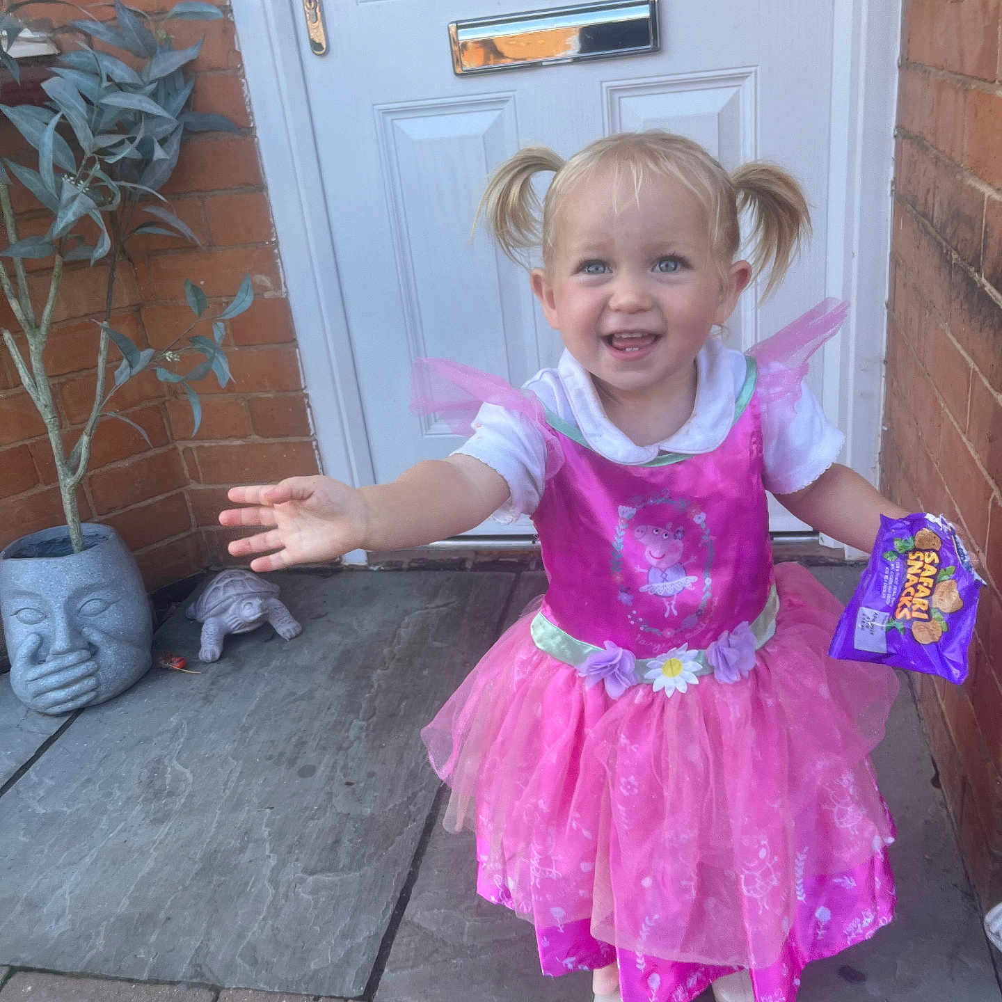 Betty joined the competition — help win amazing prizes! child, clothing, costume, door, dress, face, female, footwear, girl, head, jar, person, photography, plant, planter, portrait, pottedplant, purple, shoe, skirt