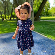 Lohany participe au concours pour gagner de l'argent avec cette photo : blue_surface, child, curious, cute, dress, fashion, grass, happy, hat, nature, outdoor, person, playground, portrait, sandals, standing, summer, sunlight, toddler, trees
