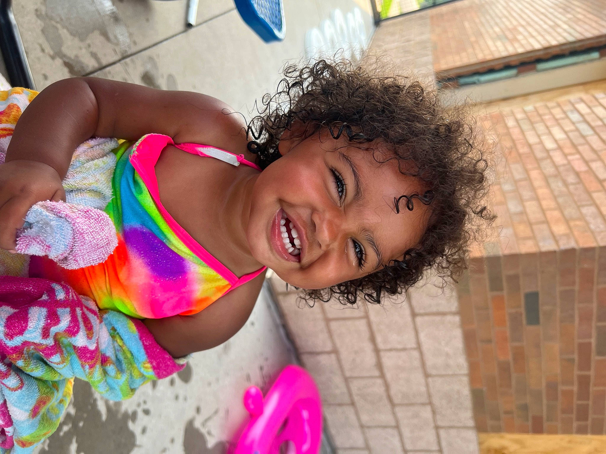 Jadyn joined the competition — help win amazing prizes! abdomen, black_hair, brassiere, chest, event, fun, hair, happy, head, human_leg, joy, leisure, navel, person, pink, smile, swimsuit_top, swimwear, thigh, tree