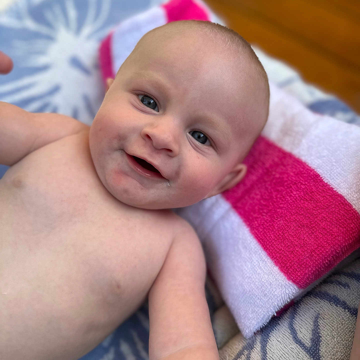 Creed joined the competition — help win amazing prizes! baby, bed, bedroom, blanket, bodypart, cushion, face, finger, furniture, hand, happy, head, homedecor, newborn, person, photography, portrait, quilt, smile, towel