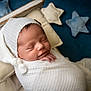 Bear joined the competition — help win amazing prizes! newborn, baby, sleeping, wrapped, blanket, hat, cushion, star_pillow, soft, cozy, closeup, portrait, child, infant, peaceful, cute, indoors, rest, knit, bed