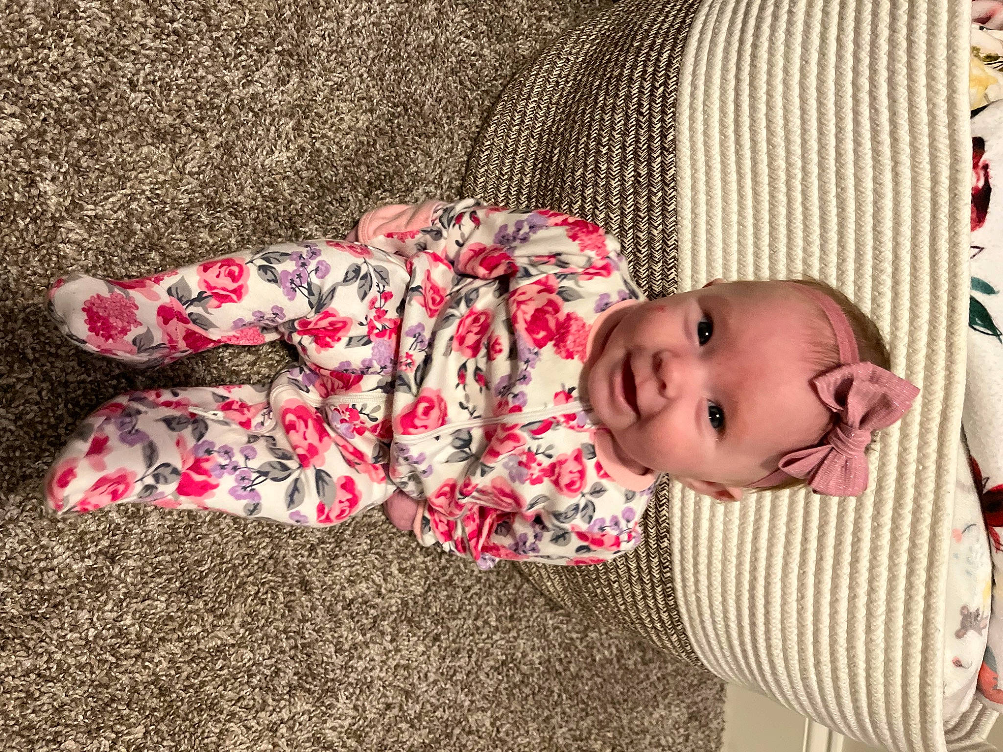 Charleigh-kate is registered to the contest to win money with this photo: baby, baby_products, baby_toddler_clothing, carmine, child, comfort, eye, flooring, grass, happy, human_body, linens, magenta, pattern, person, sitting, sleeve, smile, toddler, tree