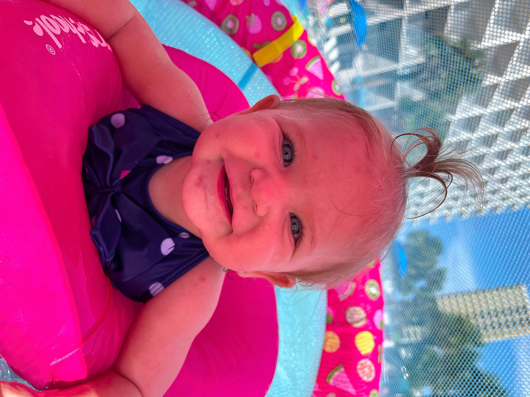 Oaklynn is registered to the contest to win money with this photo: baby, baby_laughing, baby_products, baby_toddler_clothing, cheek, child, comfort, fun, happy, leisure, lip, magenta, mouth, pattern, person, pink, purple, skin, smile, textile