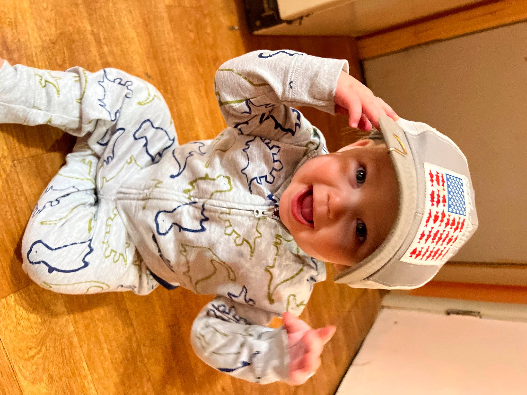 Ace joined the competition — help win amazing prizes! baby, baby_toddler_clothing, carmine, cheek, child, comfort, flooring, happy, hardwood, hat, headgear, headwear, laminate_flooring, nose, person, room, skin, sleeve, smile, toddler