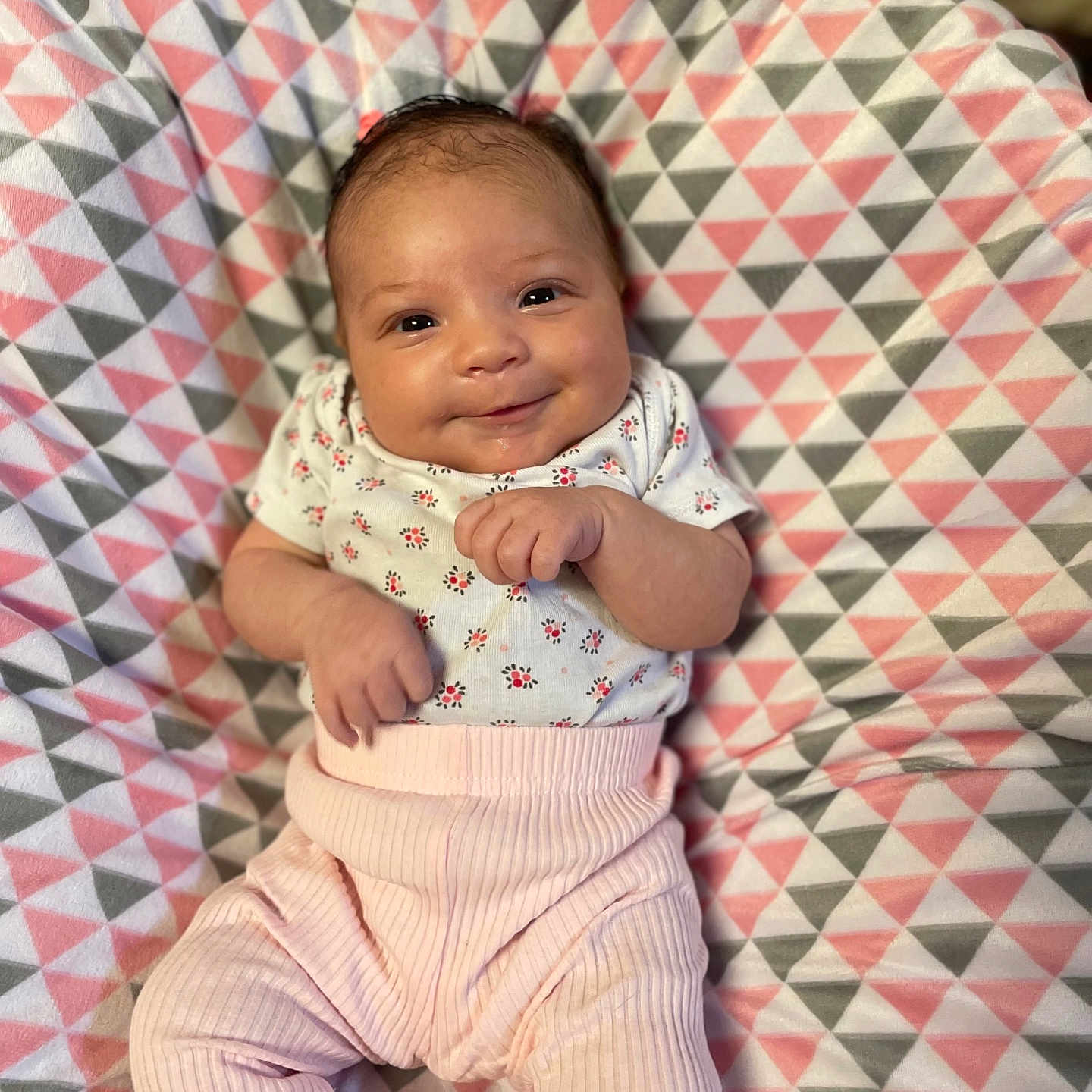 Aadyha joined the competition — help win amazing prizes! baby, bed, blanket, clothing, crib, cushion, face, furniture, happy, head, homedecor, infantbed, newborn, pants, person, photography, portrait, quilt, sitting, smile