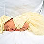 Loriana is registered to the contest to win money with this photo: newborn, baby, sleeping, yellow_clothing, headband, bow, infant, soft_fabric, white_background, peaceful, cute, portrait, resting, small_hands, closed_eyes, indoors, tulle_skirt, adorable, child, lying_down