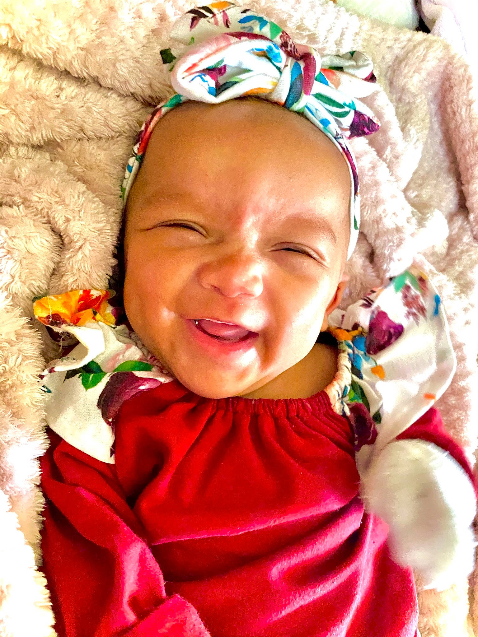 Myleigh joined the competition — help win amazing prizes! baby, baby_toddler_clothing, costume_accessory, hair_accessory, happy, headband, headgear, headwear, laugh, person, textile, toddler, tooth