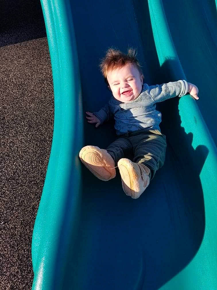 Anderson joined the competition — help win amazing prizes! arm, blue, comfort, cool, electric_blue, eye, flash_photography, fun, happy, human_body, leg, leisure, outdoor_play_equipment, person, playground, recreation, sitting, sneakers, tints_and_shades, toddler