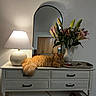 Miu-Miu joined the competition — help win amazing prizes! cat, orange_cat, lamp, dresser, mirror, flowers, vase, lilies, indoor, furniture, relaxing, pet, cozy, table, reflection, houseplant, decor, keys, tray, room