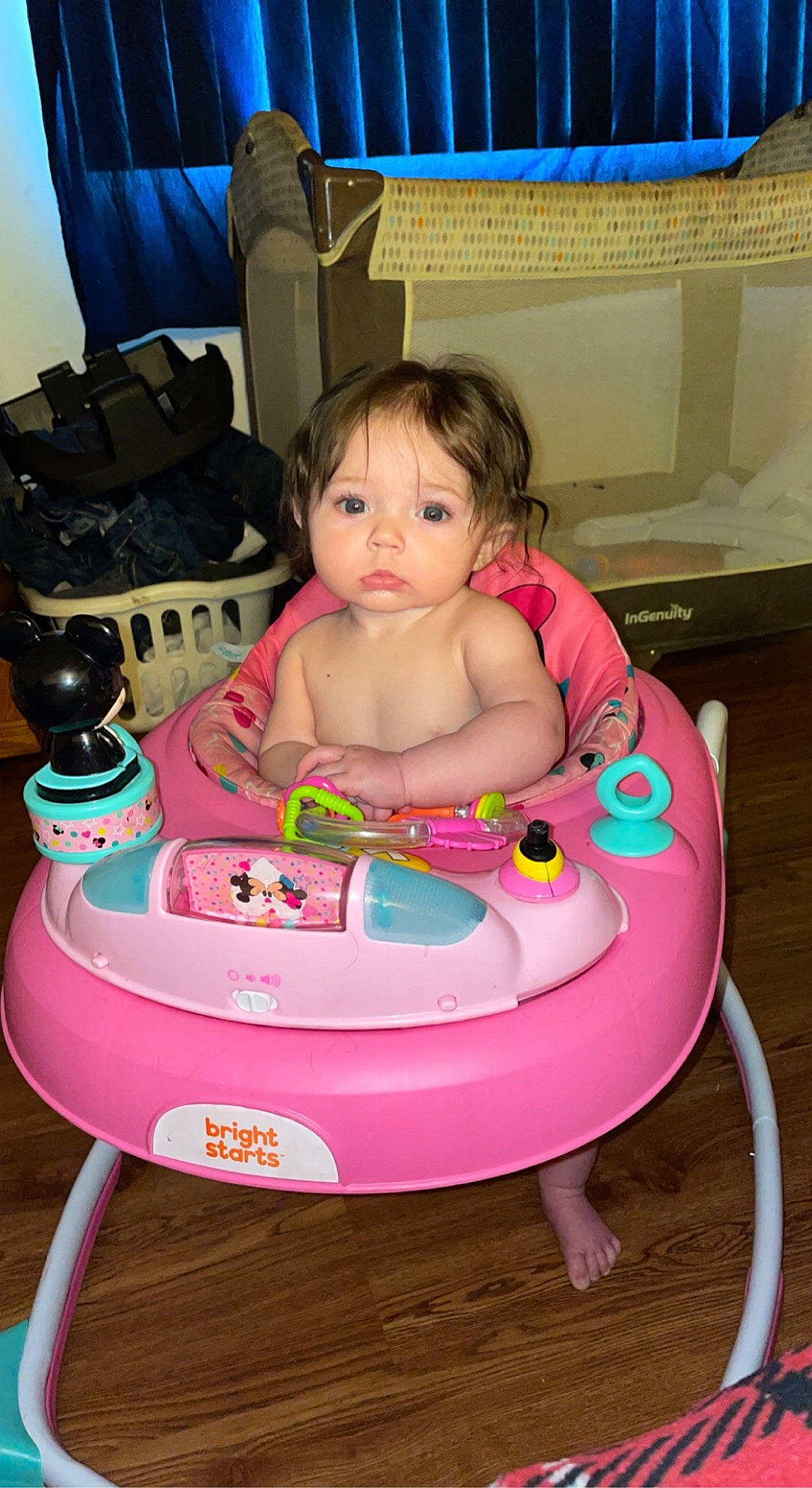 Kalia joined the competition — help win amazing prizes! baby, baby_carriage, baby_products, baby_toddler_clothing, bag, chair, cheek, child, comfort, fun, happy, lap, leisure, magenta, mouth, person, pink, play, sandal, sitting