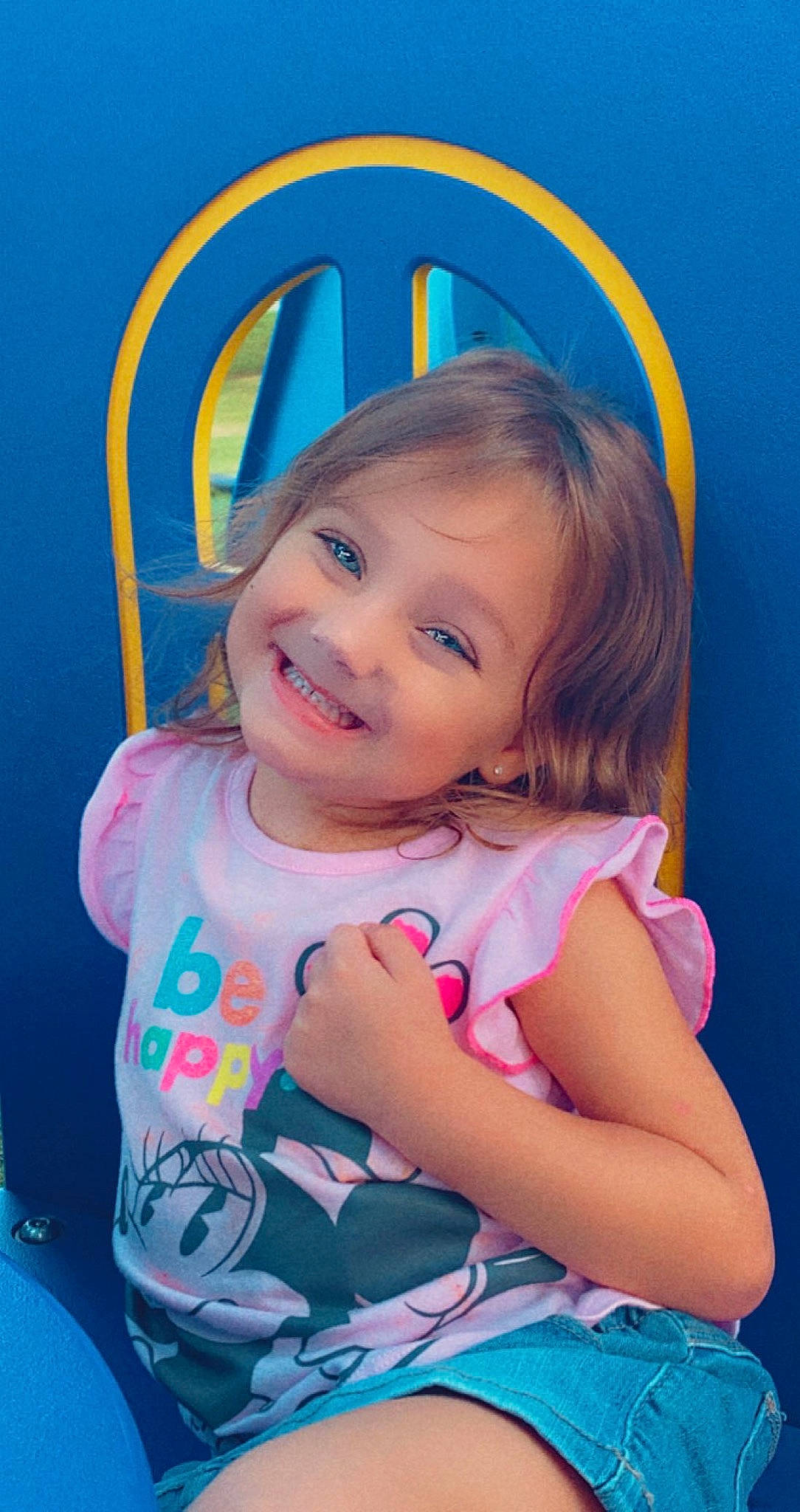 Rosalee joined the competition — help win amazing prizes! baby_toddler_clothing, beauty, cheek, child, cool, electric_blue, eyelash, face, fun, happy, human_body, iris, joy, magenta, mouth, person, pink, skin, sleeve, smile