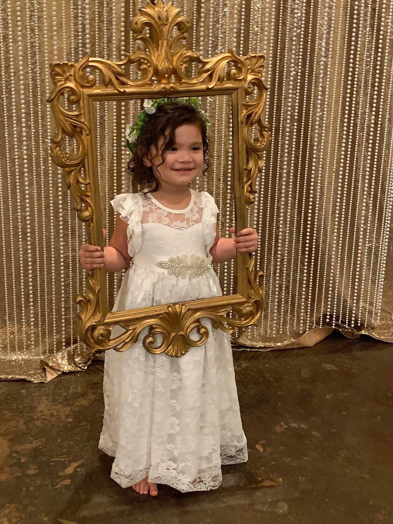 Arielle joined the competition — help win amazing prizes! art, chair, day_dress, dress, embellishment, event, fashion_design, formal_wear, happy, headpiece, jewellery, joy, metal, one_piece_garment, pattern, person, ruffle, smile, toddler, tradition