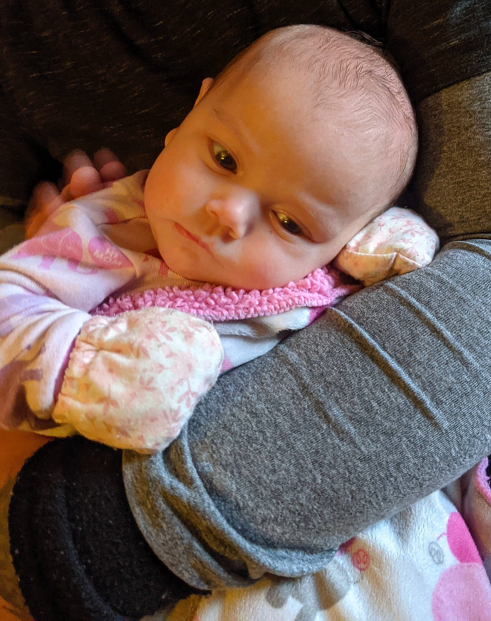 Khaleesi is registered to the contest to win money with this photo: baby, baby_toddler_clothing, cheek, child, comfort, eye, eyebrow, head, iris, lip, nose, outerwear, person, pink, product, skin, sleeve, textile, toddler, wool