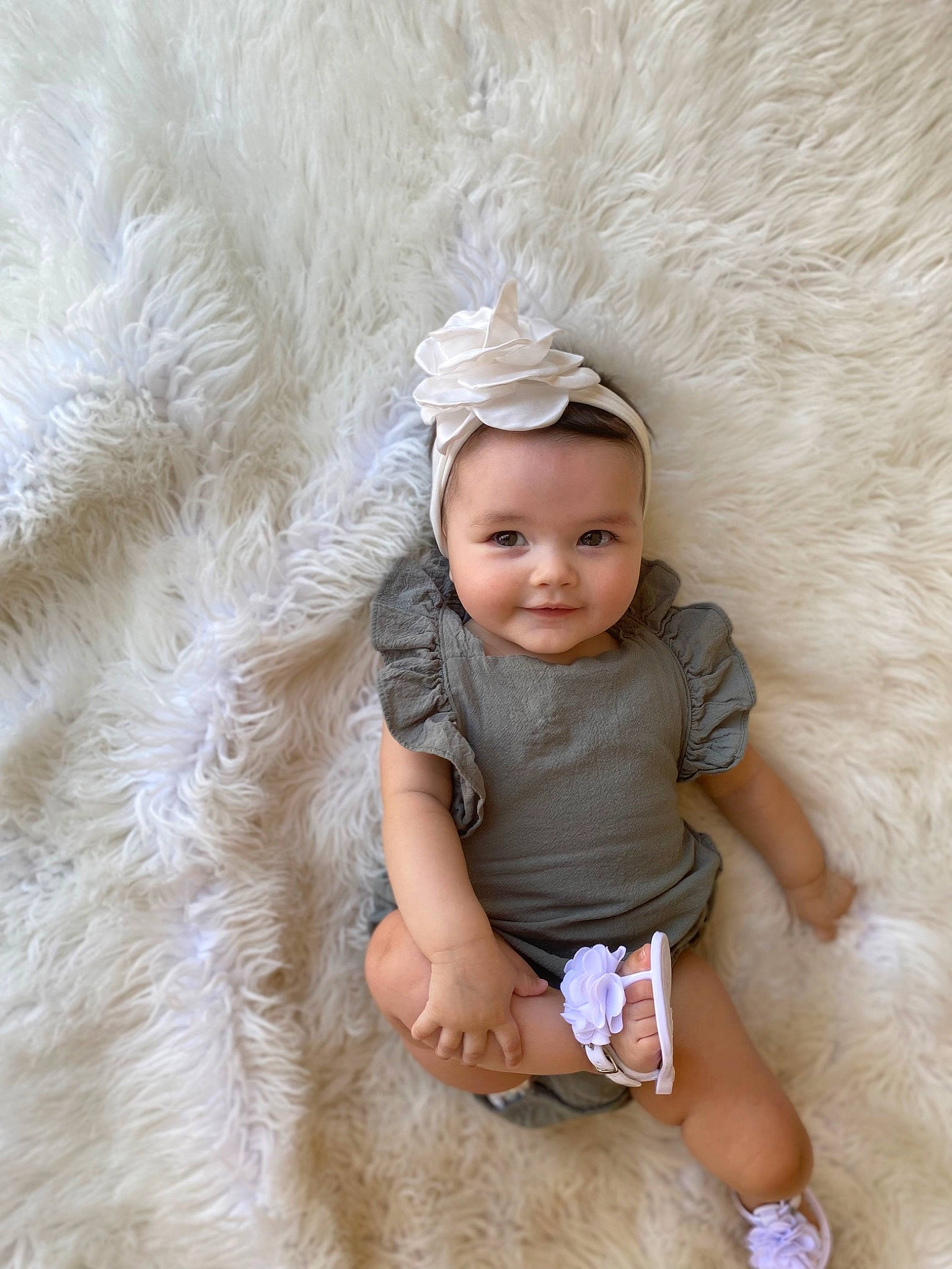 Sunshine Reigh joined the competition — help win amazing prizes! baby, baby_toddler_clothing, child, costume_hat, fashion_accessory, fur, hair_accessory, happy, headband, headpiece, headwear, jewellery, joy, linens, person, pink, portrait_photography, sitting, sleeve, smile