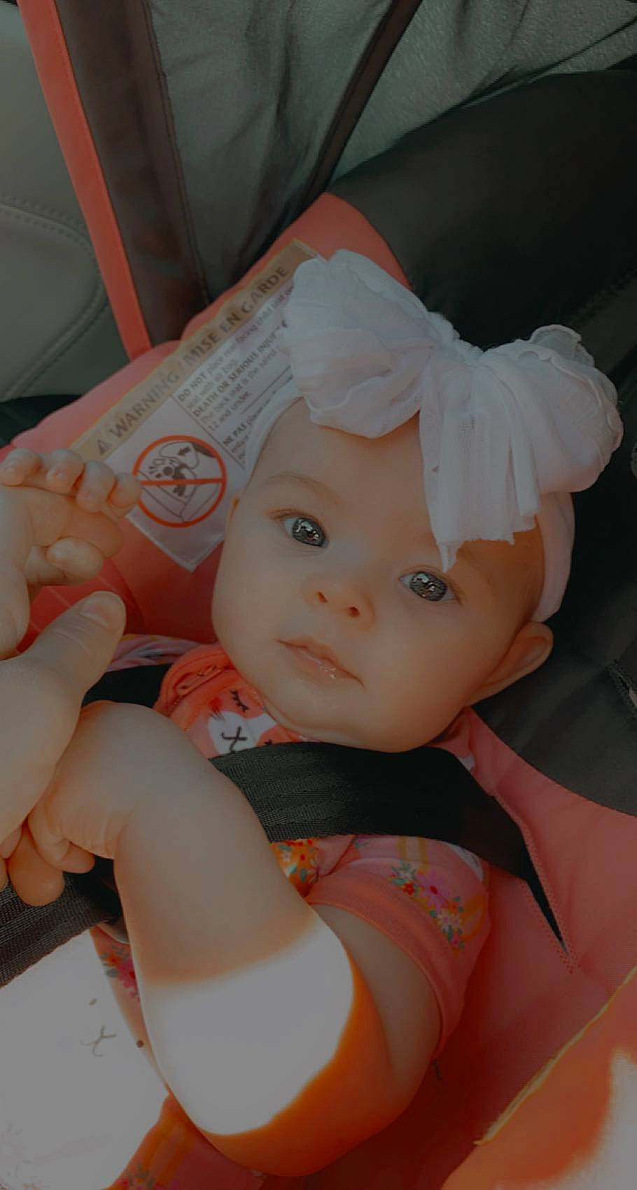 Ensley joined the competition — help win amazing prizes! baby, baby_toddler_clothing, cap, cheek, child, eyelash, happy, head, headband, headgear, human_body, human_leg, lip, mouth, nail, person, pink, skin, thigh, thumb