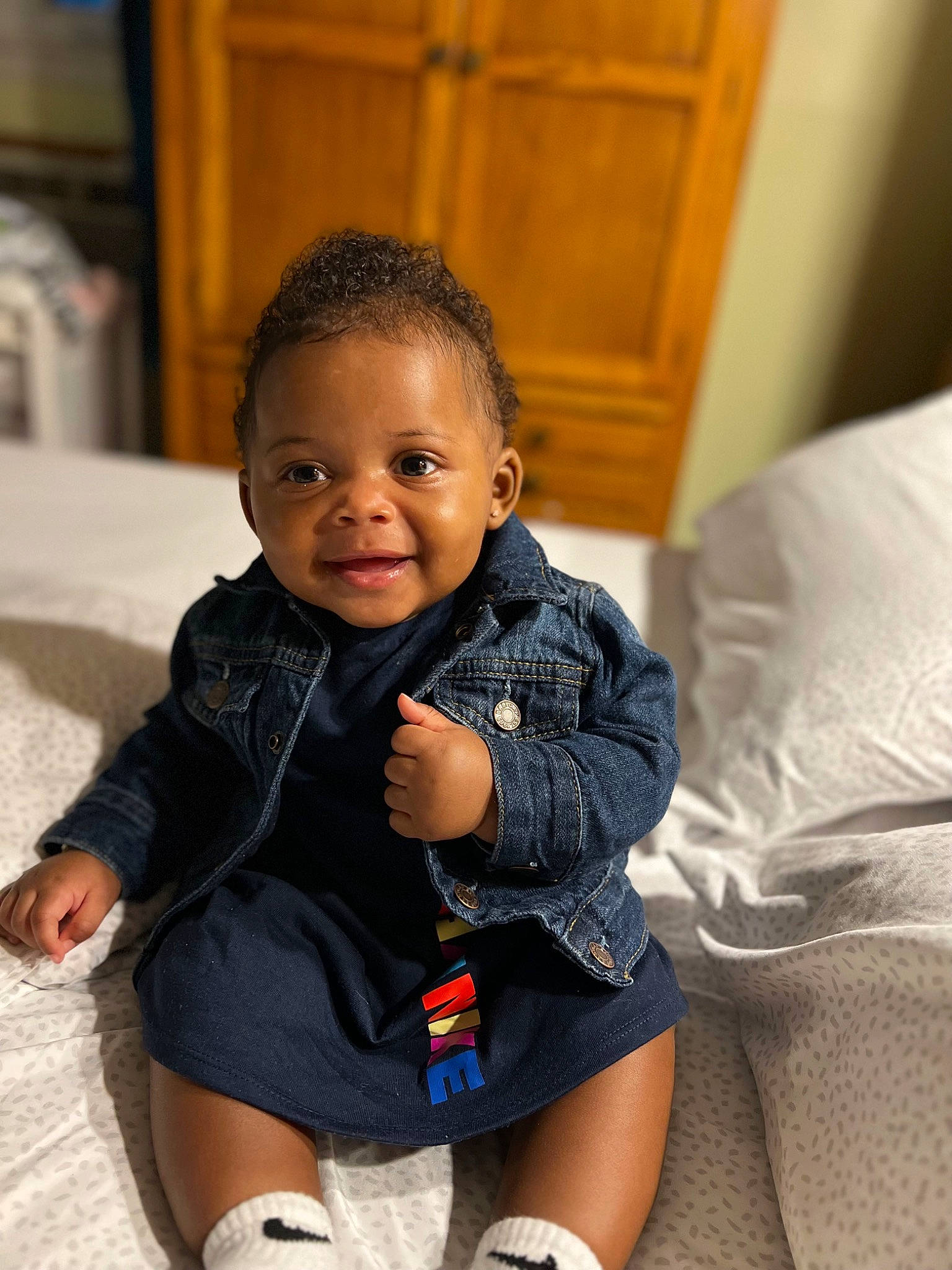 Quinn joined the competition — help win amazing prizes! abdomen, arm, baby, baby_toddler_clothing, child, comfort, flash_photography, flooring, fun, happy, human_leg, joy, knee, person, sitting, skin, sleeve, smile, thigh, toddler