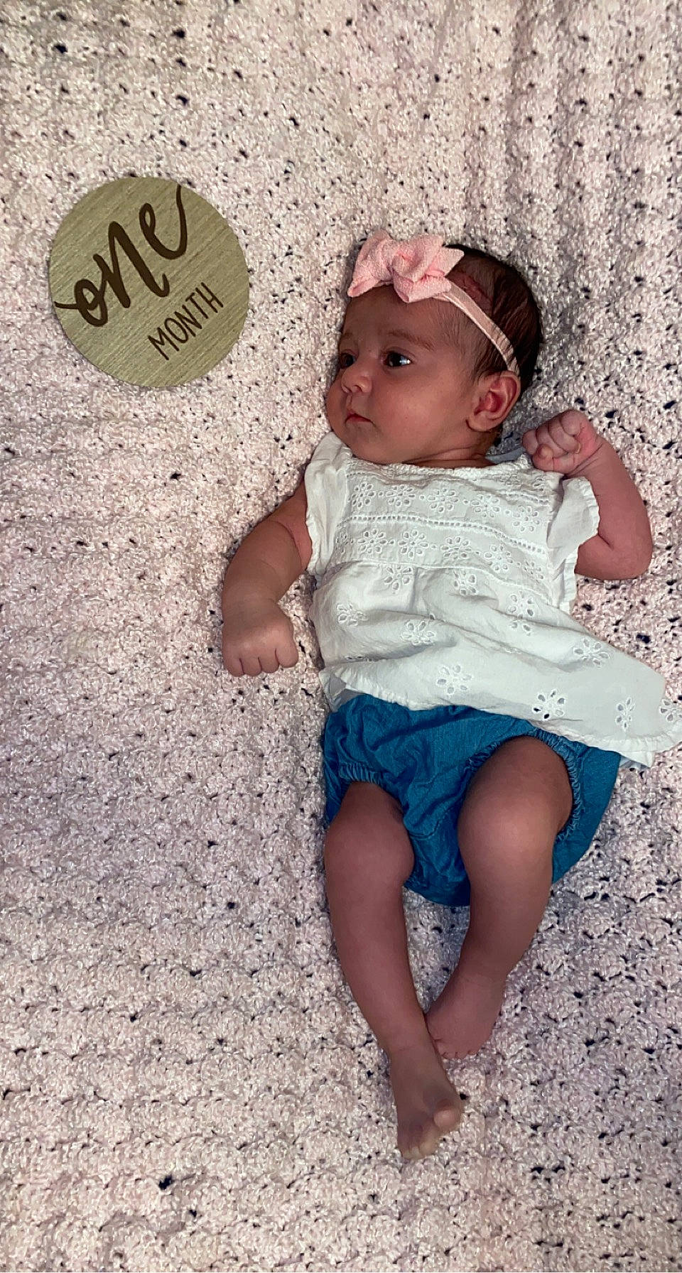 Maia joined the competition — help win amazing prizes! baby, baby_toddler_clothing, barefoot, child, face, fashion_accessory, flash_photography, foot, fun, hairstyle, happy, headwear, human_leg, iris, pattern, person, sitting, skin, sleeve, textile