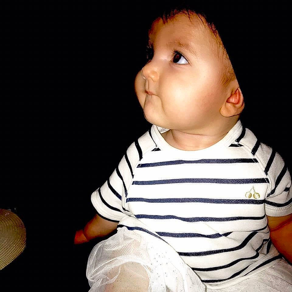 Lisa a rejoint le concours — aidez-le/la à gagner de superbes lots ! baby, cheek, child, chin, eye, face, head, human, lip, mouth, nose, person, sitting, smile, toddler
