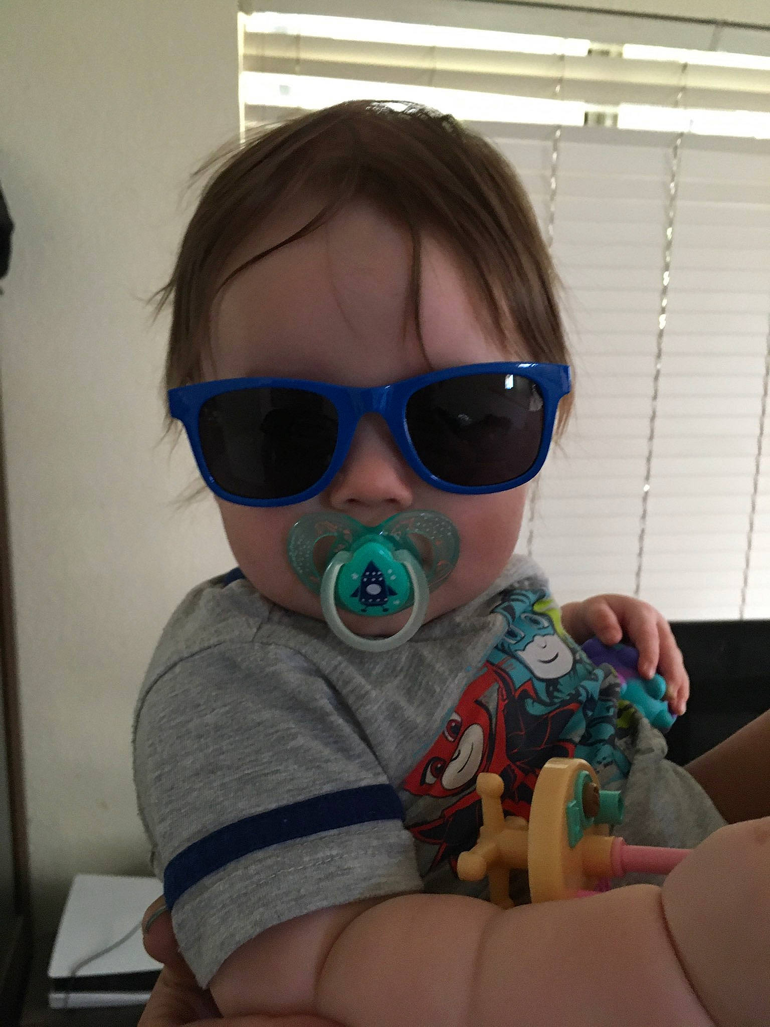 Draven joined the competition — help win amazing prizes! baby, baby_toddler_clothing, child, comfort, cool, ear, eyewear, finger, fun, glasses, goggles, hairstyle, mouth, nail, person, personal_protective_equipment, sleeve, sunglasses, thumb, toddler