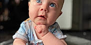 Charlie joined the competition — help win amazing prizes! baby, infant, blue_eyes, blanket, soft_texture, curious, posing, lying_down, indoors, child, cute, expression, skin, small_hands, casual_clothing, portrait, young_child, face, head, thoughtful