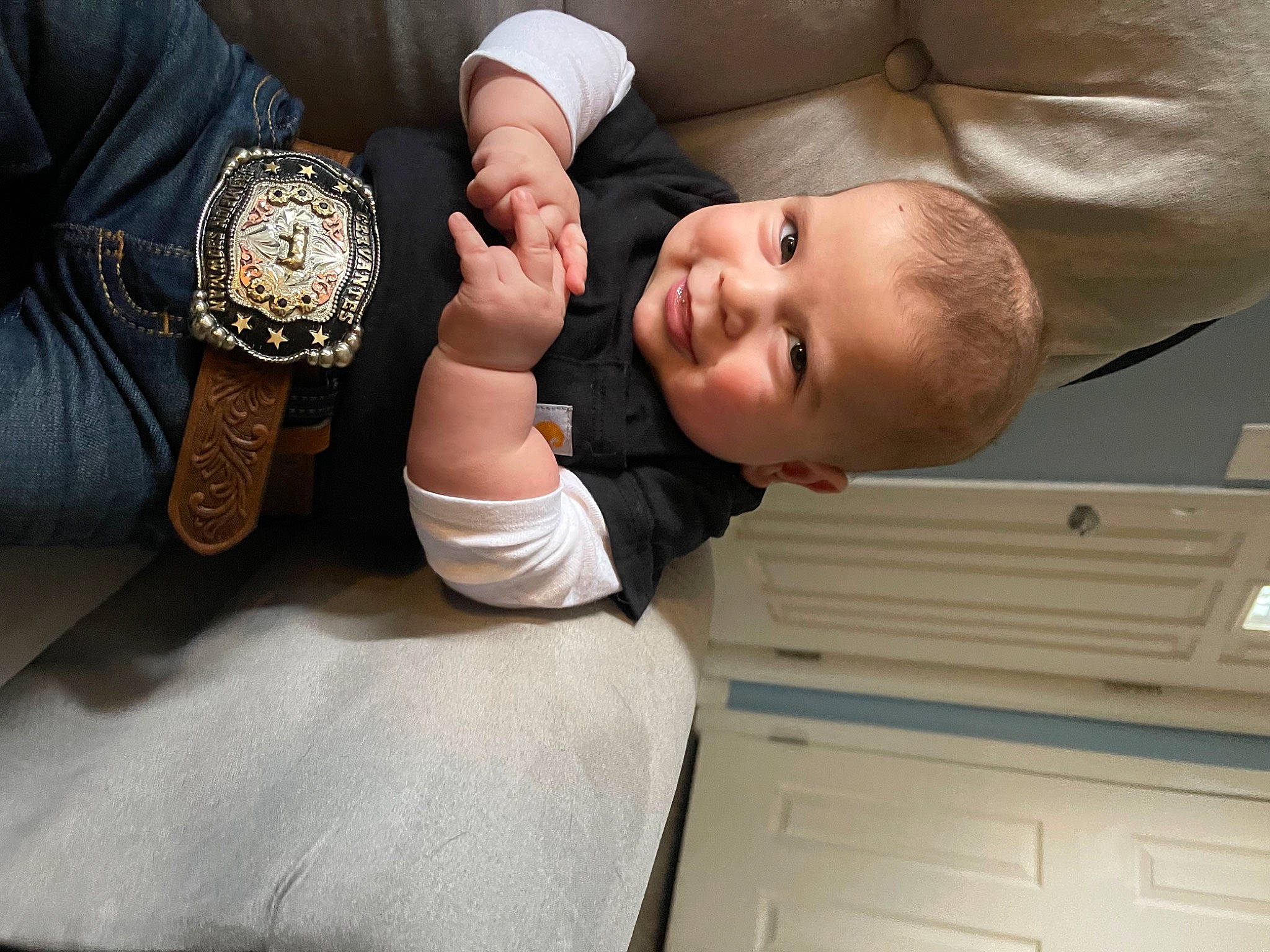 Layton joined the competition — help win amazing prizes! arm, baby, child, comfort, elbow, finger, gesture, hand, happy, human_body, human_leg, joy, leg, nail, person, sitting, sleeve, smile, thumb, toddler