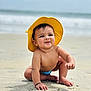 Shivaay joined the competition — help win amazing prizes! baby, child, sand, beach, yellow_hat, sunhat, ocean, water, waves, playing, cute, outdoor, summer, happy, barefoot, toddler, skin, portrait, fun, sunny