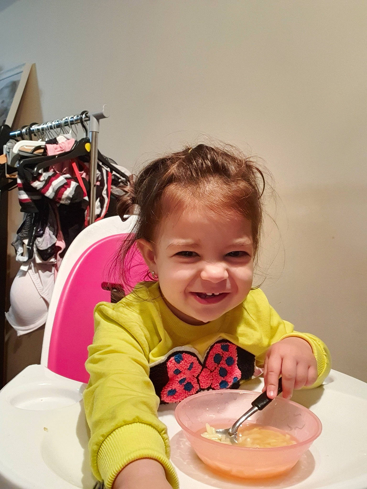 Barbara is registered to the contest to win money with this photo: baby, breakfast, child, comfort_food, eating, food, joy, meal, person, sweetness, toddler