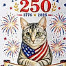 Marie joined the competition — help win amazing prizes! american_flag, animal, anniversary, banner, blue, cat, celebration, festive, fireworks, holiday, illustration, patriotic, paws, portrait, red, scarf, stars, stripes, text, white