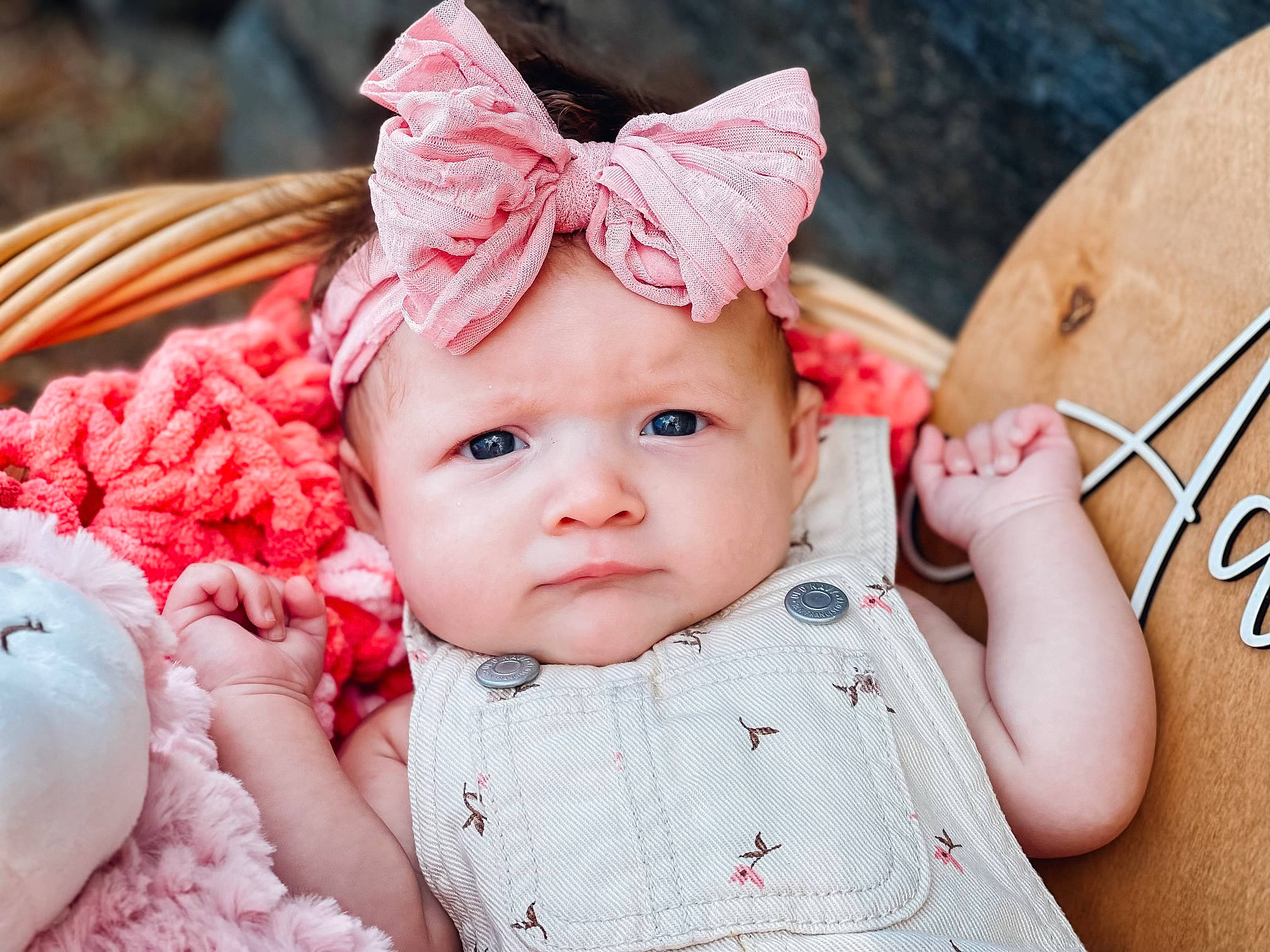 Adalyne joined the competition — help win amazing prizes! baby, baby_toddler_clothing, cap, cheek, chin, dress, eye, facial_expression, happy, head, headgear, headwear, iris, lip, organ, person, photograph, pink, skin, sleeve