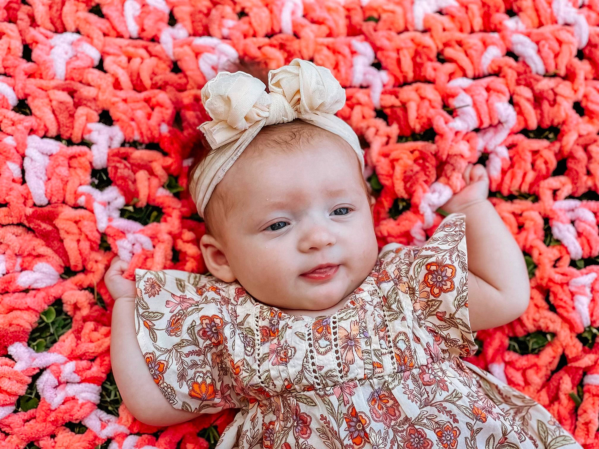 Adalyne joined the competition — help win amazing prizes! baby, baby_toddler_clothing, beauty, botany, flower, grass, happy, headgear, leaf, pattern, people, people_in_nature, person, petal, photograph, pink, plant, red, smile, snapshot
