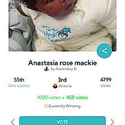 Anastasia joined the competition — help win amazing prizes! baby, bed, blanket, child, closeup, cozy, curly_hair, cute, home, indoor, infant, looking_sideways, person, portrait, resting, sleepwear, soft_lighting, white_outfit, wizard_graphic, young