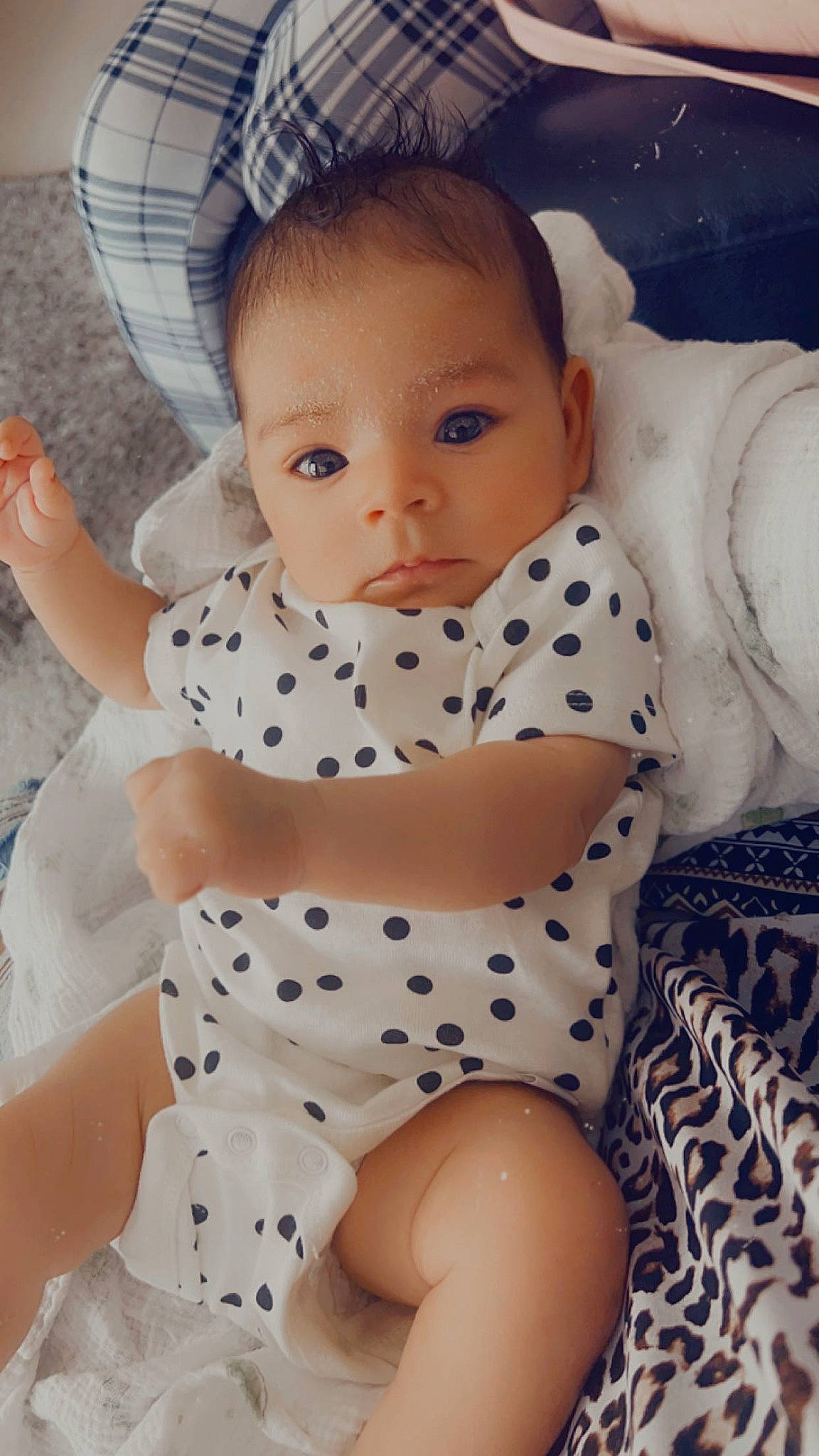 Gabriella joined the competition — help win amazing prizes! baby_toddler_clothing, comfort, elbow, eye, face, happy, head, human_body, leg, lip, neck, organ, person, skin, sleeve, stomach, textile, thigh, toddler, trunk