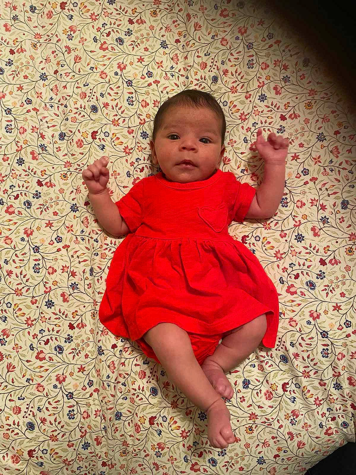 Gabriella joined the competition — help win amazing prizes! arm, baby, baby_toddler_clothing, child, day_dress, dress, eye, facial_expression, finger, flash_photography, flooring, gesture, hand, happy, human_body, people_in_nature, person, pink, skin, sleeve