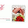 Rose is registered to the contest to win money with this photo: newborn, baby, infant, feet, toes, blanket, white_blanket, rose, red_rose, flowers, floral, bouquet, greeting_card, quote, decorative_frame, pink_blossom, colorful_stripes, soft_lighting, close_up, birth