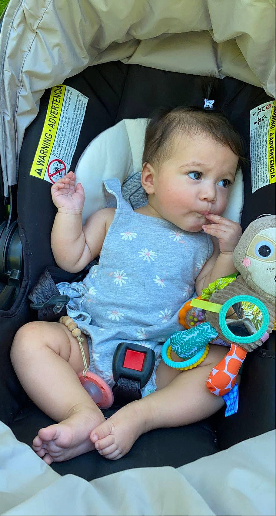 Ezra joined the competition — help win amazing prizes! baby, baby_carriage, baby_products, baby_safety, baby_toddler_clothing, car_seat, cheek, child, comfort, finger, fun, lap, nail, person, sitting, skin, thigh, thumb, toddler, vacation