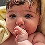 Arya participe au concours pour gagner de l'argent avec cette photo : baby, infant, closeup, face, blue_eyes, wet_hair, eyelashes, towel, towel_wrap, sucking_thumb, chubby_cheeks, soft_skin, bath_time, adorable, portrait, hand, fingers, newborn, towel_texture, indoor