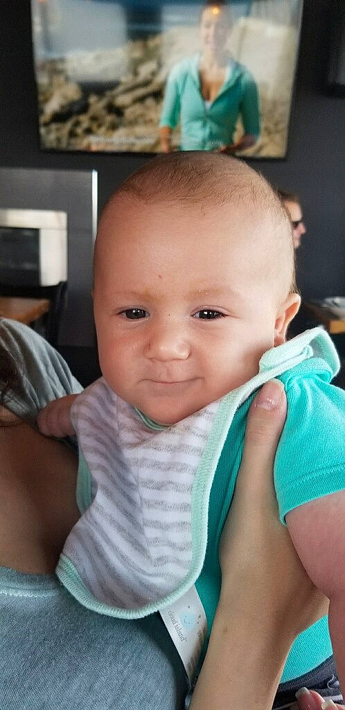 Jameson is registered to the contest to win money with this photo: baby, cheek, child, chin, ear, eye, face, head, lip, mouth, neck, nose, person, skin, smile, toddler