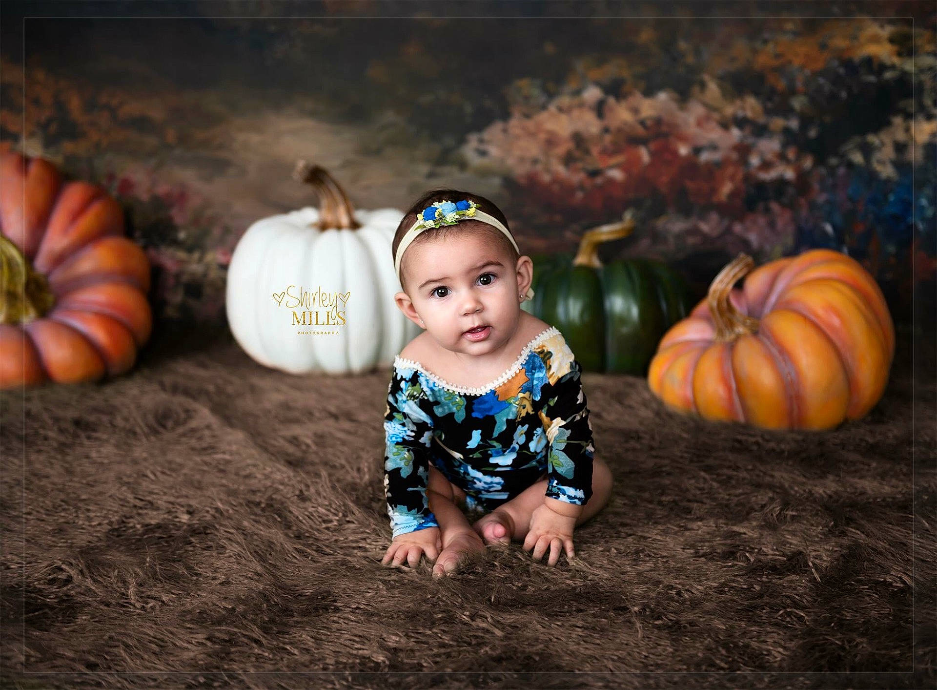 Aliyana is registered to the contest to win money with this photo: child, fun, girl, halloween, infant, person, pumpkin, smile, toddler