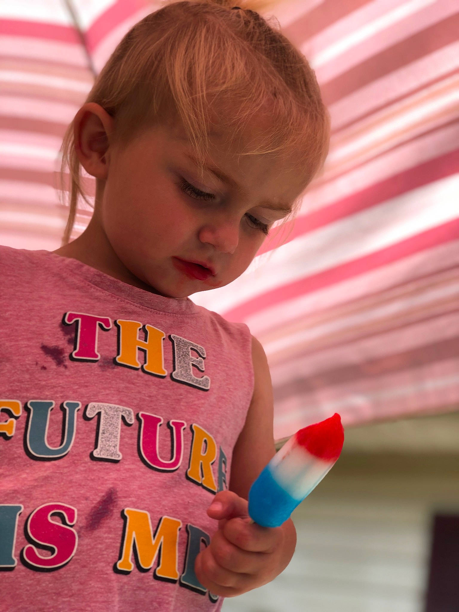 Madeline Grace joined the competition — help win amazing prizes! baby_products, baby_toddler_clothing, child, event, facial_expression, fun, gesture, happy, magenta, nail, person, pink, play, red, sleeve, standing, summer, t_shirt, thumb, toddler