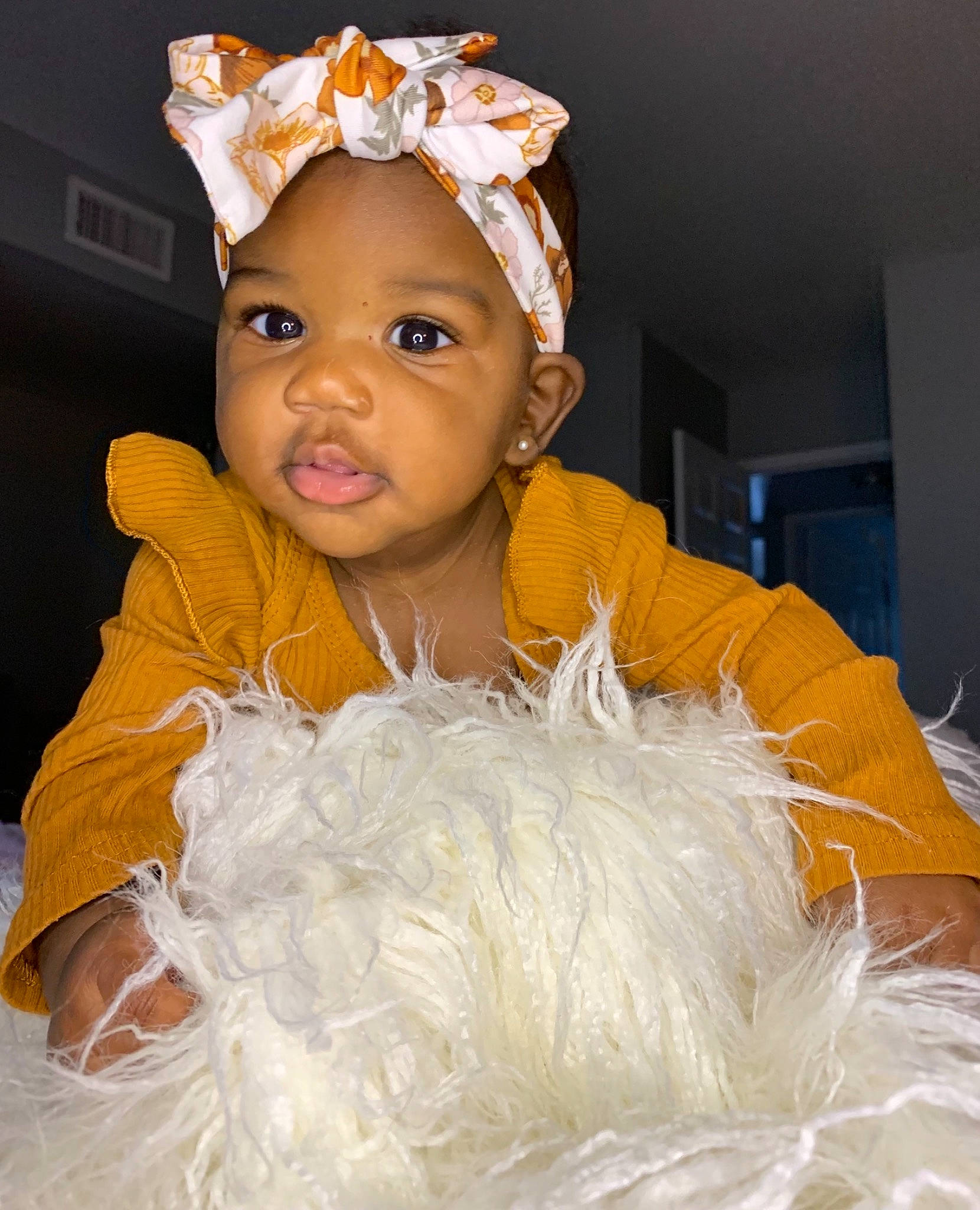 Armanie joined the competition — help win amazing prizes! baby, baby_toddler_clothing, child, costume, event, eye, fashion_accessory, fun, fur, hairstyle, happy, headband, headgear, headpiece, headwear, jewellery, necklace, person, textile, toddler