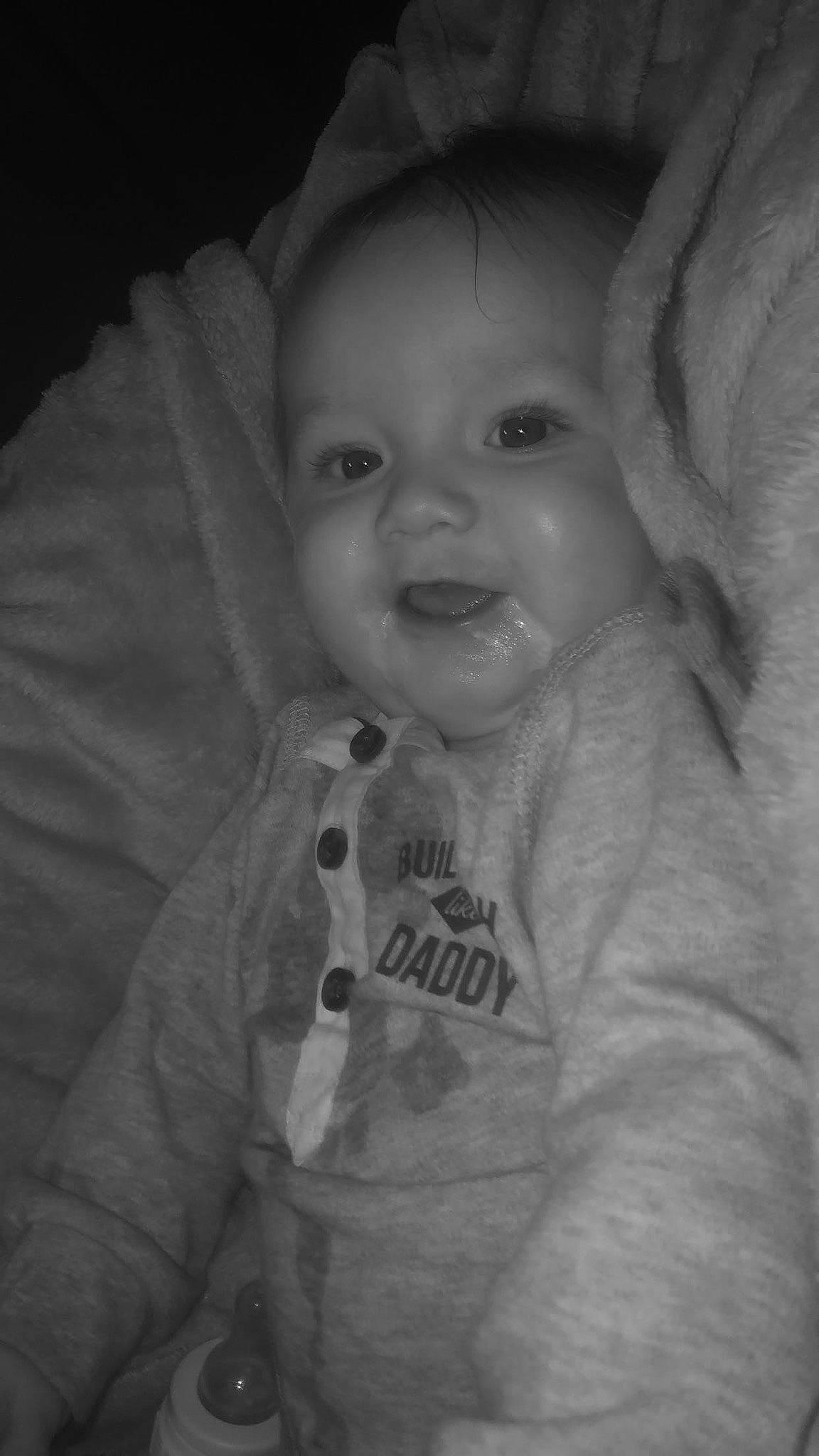 Eastyn joined the competition — help win amazing prizes! baby, black, black_and_white, cheek, child, eye, face, facial_expression, forehead, head, lip, monochrome, monochrome_photography, mouth, nose, people, person, skin, smile, toddler