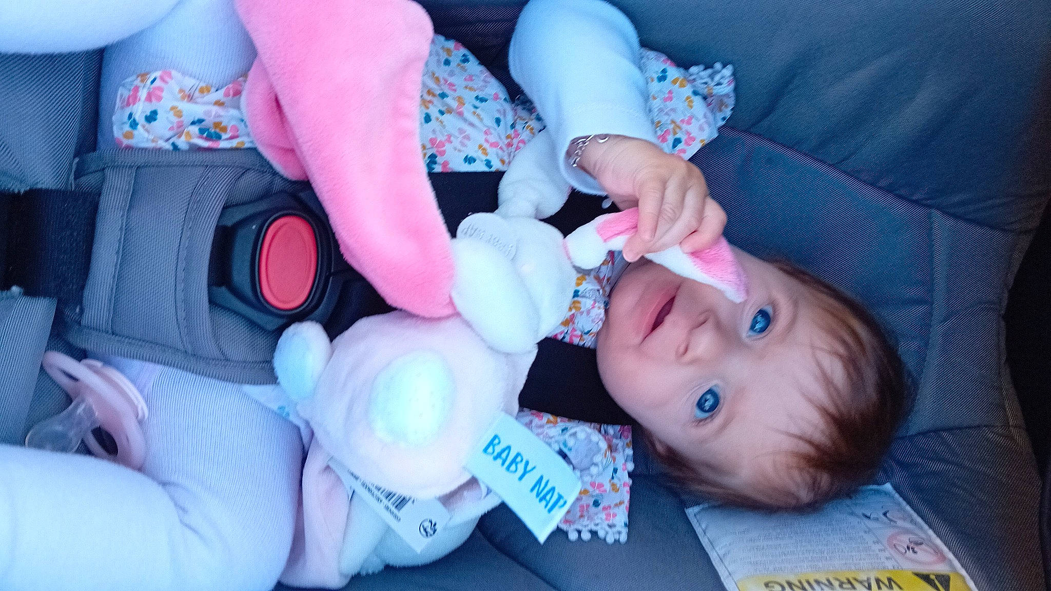 Maëly participe au concours pour gagner de l'argent avec cette photo : azure, baby, baby_products, baby_toddler_clothing, beauty, cheek, child, comfort, electric_blue, fun, mouth, nail, nose, person, pink, product, purple, sitting, skin, toddler