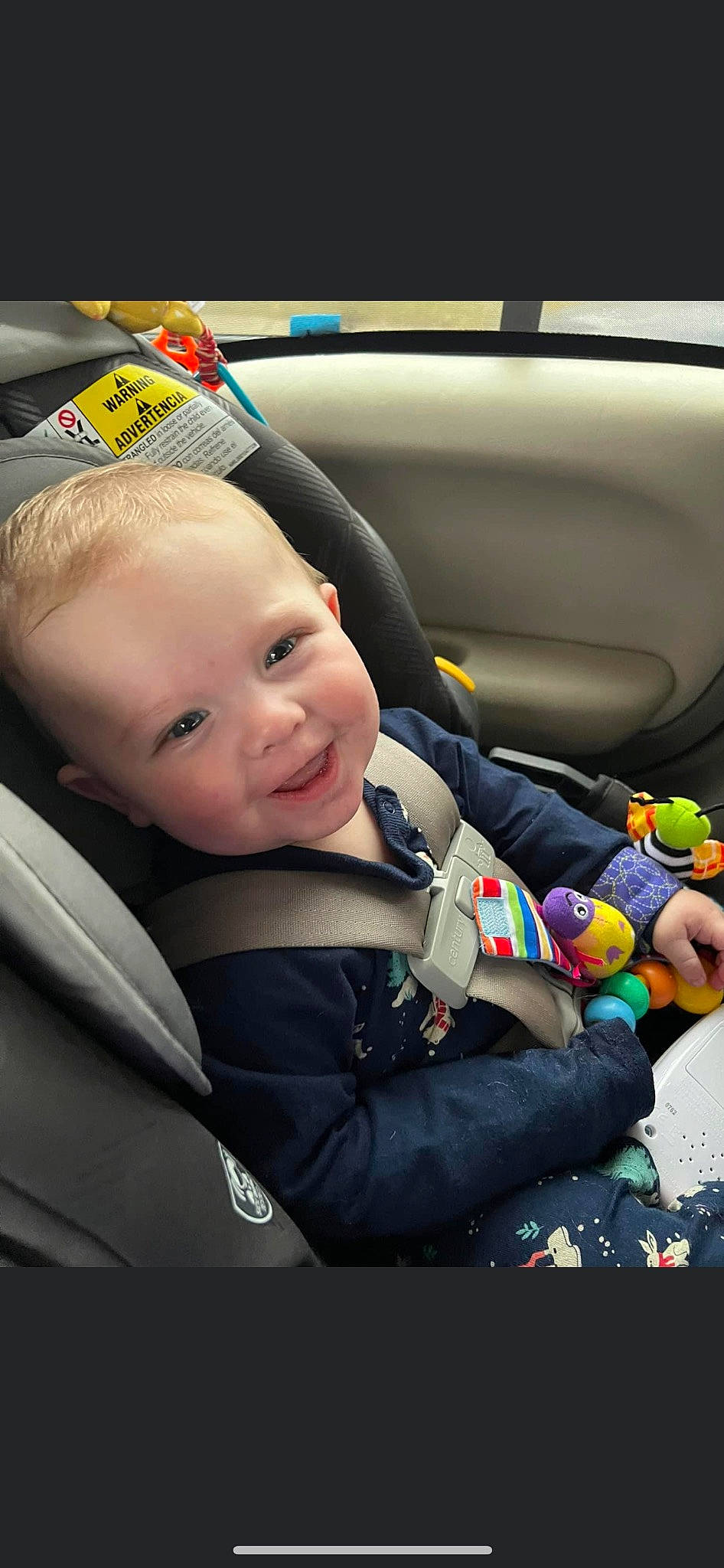 Azaiah joined the competition — help win amazing prizes! auto_part, automotive_design, baby, baby_carriage, baby_in_car_seat, baby_products, car, car_seat, car_seat_cover, cheek, child, comfort, fun, joy, motor_vehicle, person, seat_belt, smile, steering_wheel, toddler
