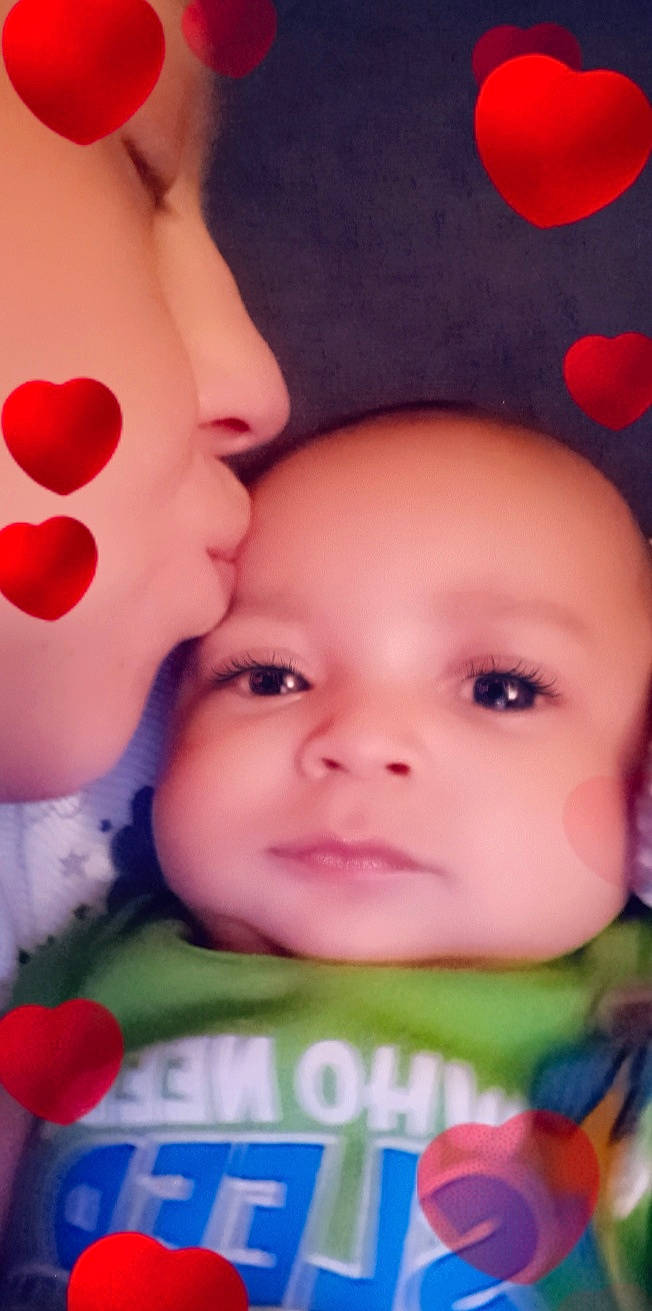 Daxton joined the competition — help win amazing prizes! baby, cheek, chin, eyebrow, eyelash, facial_expression, green, happy, iris, lip, mouth, nose, organ, person, photograph, pink, red, skin, textile, toddler